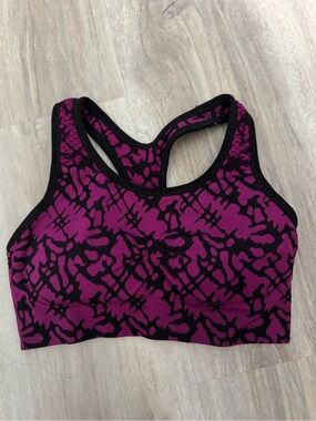 Champion Purple & Black Abstract Racerback Sports Bra